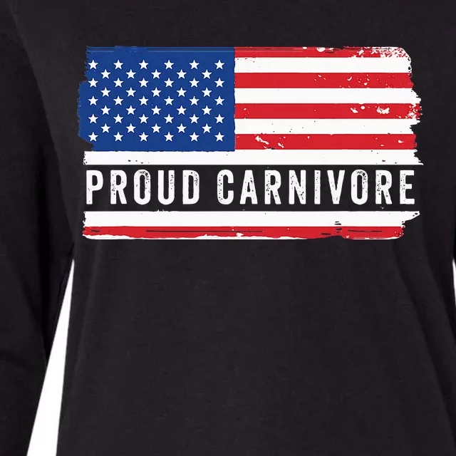 Carnivore Protein Pride Usa Us Flag Diet Meat Eater Keto Womens Cotton Relaxed Long Sleeve T-Shirt