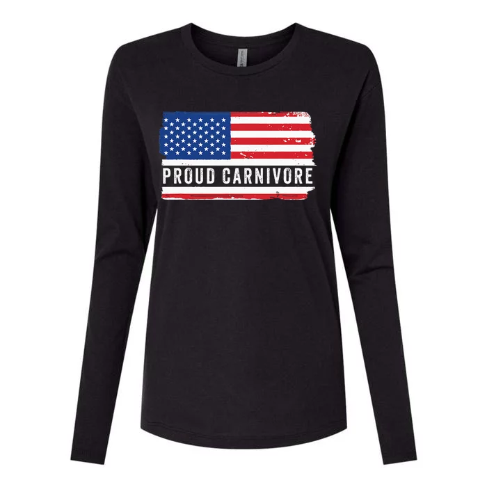 Carnivore Protein Pride Usa Us Flag Diet Meat Eater Keto Womens Cotton Relaxed Long Sleeve T-Shirt