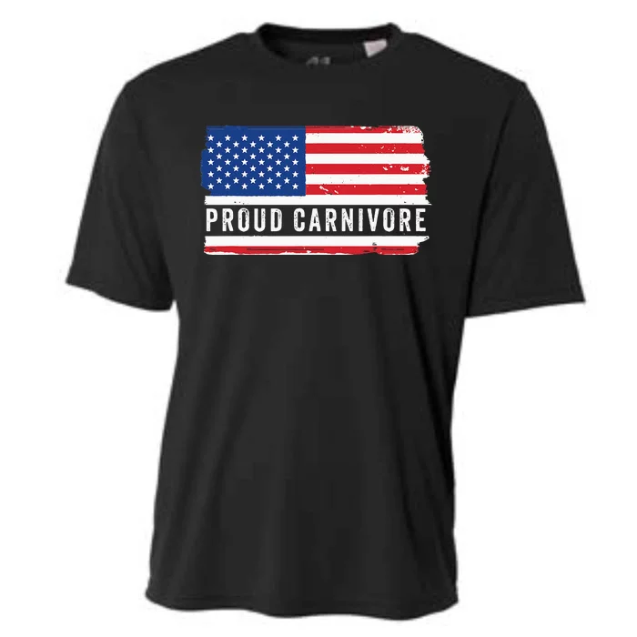 Carnivore Protein Pride Usa Us Flag Diet Meat Eater Keto Cooling Performance Crew T-Shirt