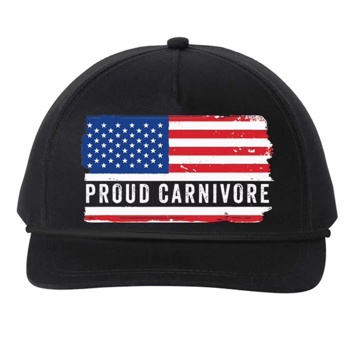 Carnivore Protein Pride Usa Us Flag Diet Meat Eater Keto Snapback Five-Panel Rope Hat