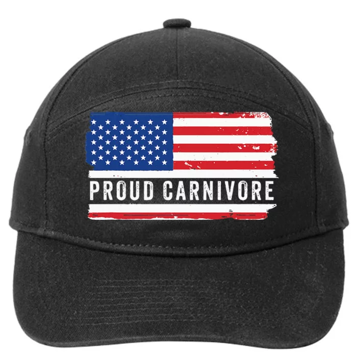 Carnivore Protein Pride Usa Us Flag Diet Meat Eater Keto 7-Panel Snapback Hat