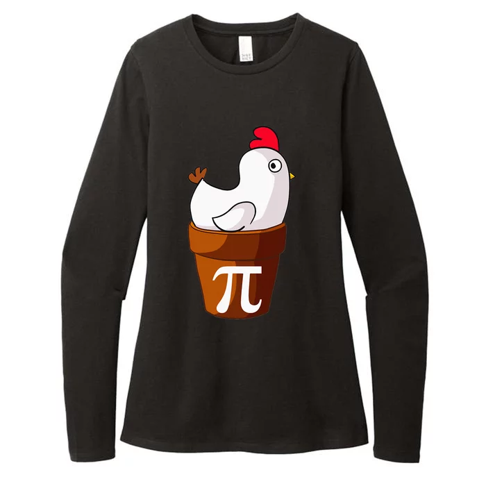 Chicken Pot Pi Funny Pie Day Cartoon Chicken Pot Pi Womens CVC Long Sleeve Shirt