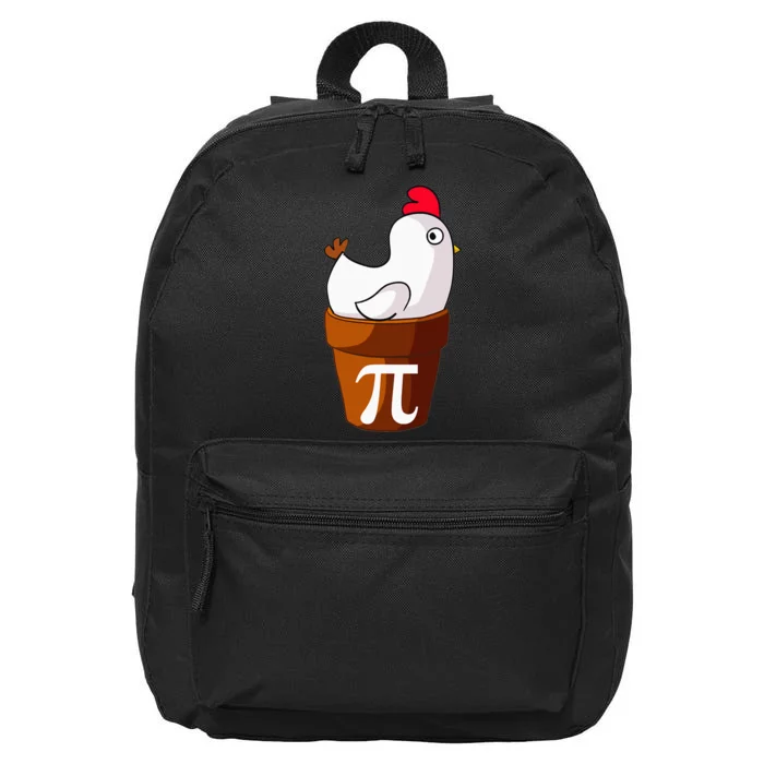 Chicken Pot Pi Funny Pie Day Cartoon Chicken Pot Pi 16 in Basic Backpack