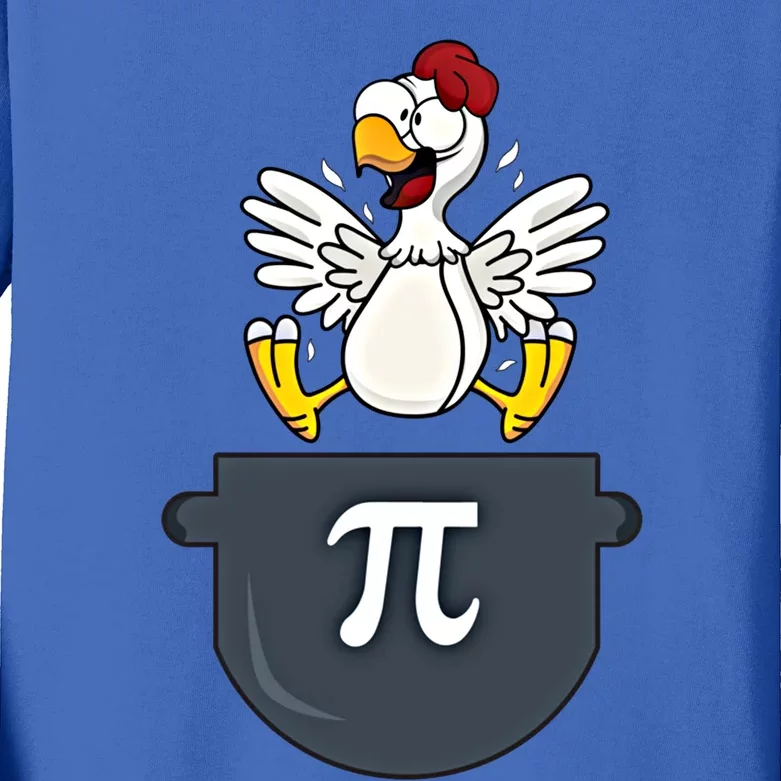 Chicken Pot Pie Funny Pi Day Pun Math Numbers 3 14 March 14 Gift Kids Long Sleeve Shirt