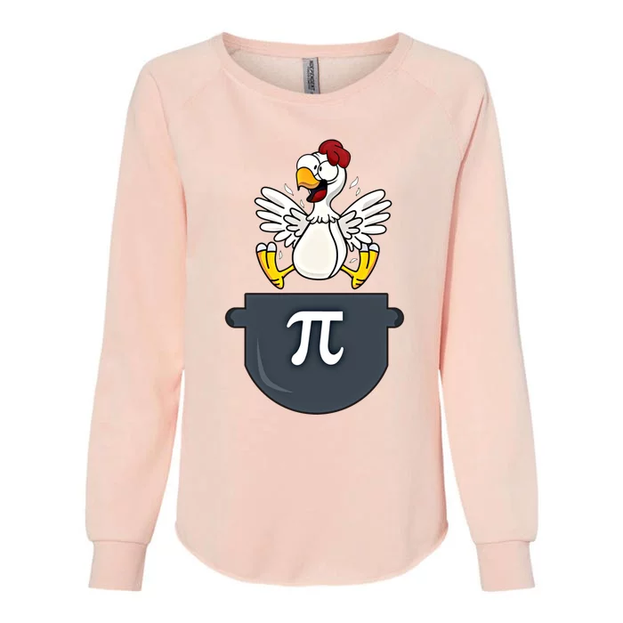 Chicken Pot Pie Funny Pi Day Pun Math Numbers 3 14 March 14 Gift Womens California Wash Sweatshirt