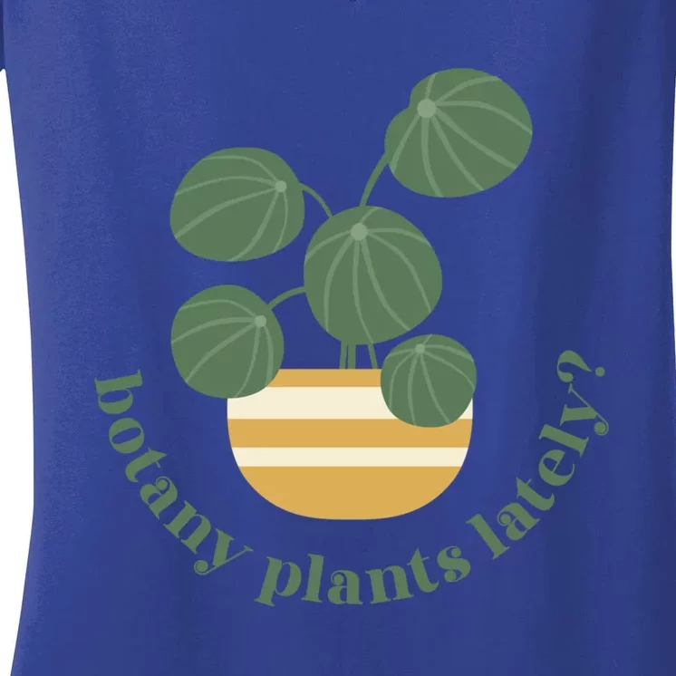 Cute Pilea Paperomiodes House Plant Botany Plants Lately Gift Women's V-Neck T-Shirt