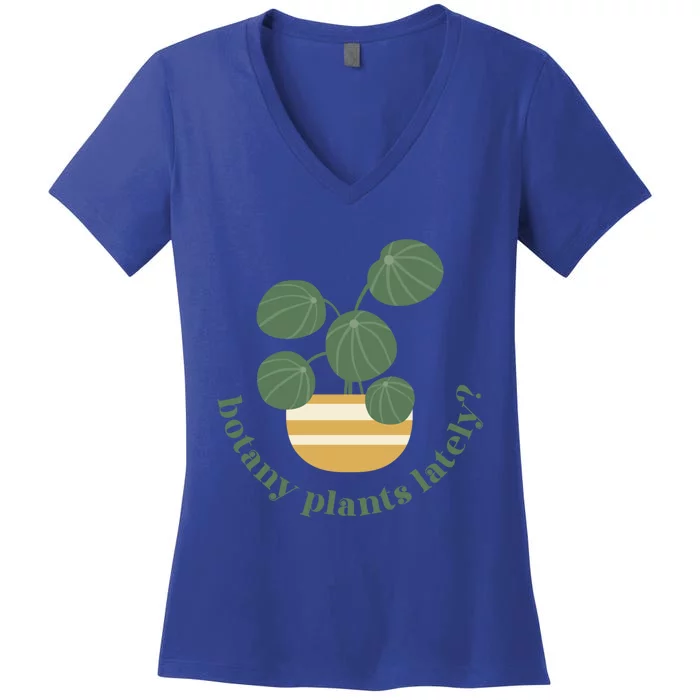 Cute Pilea Paperomiodes House Plant Botany Plants Lately Gift Women's V-Neck T-Shirt