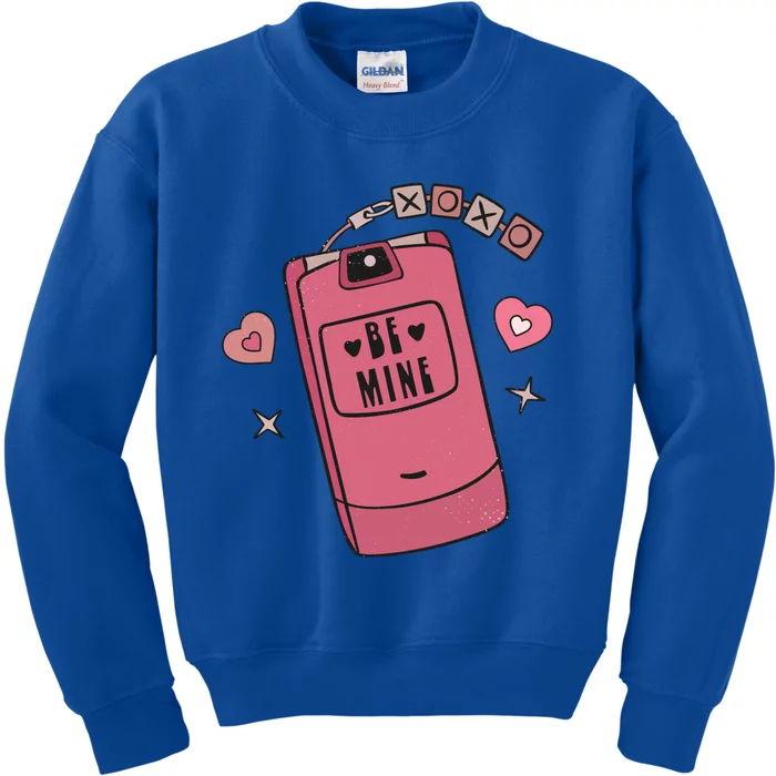 Cute Pink Phone Be Mine Xoxos Happy Valentines Day Gift Kids Sweatshirt