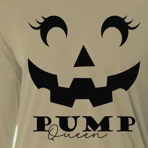 Cute Pumpqueen Pumpkin Face Halloween Costume Cooling Performance Long Sleeve Crew