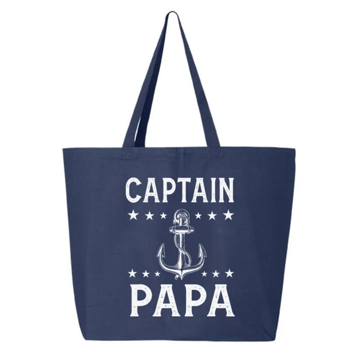 Captain Pappa Pontoon Boat Fishing Sailor Cool Anchor Star 25L Jumbo Tote