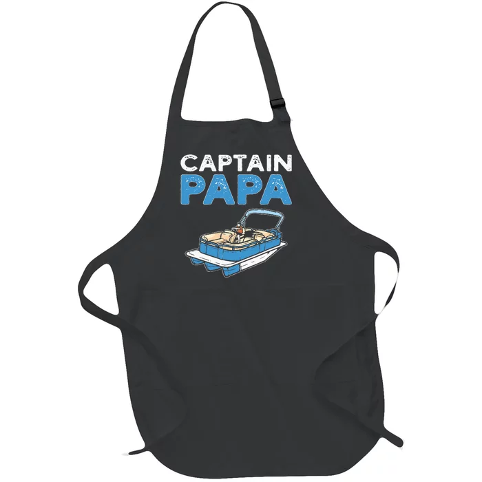 Captain Papa. Pontoon Boat Captain Full-Length Apron With Pocket