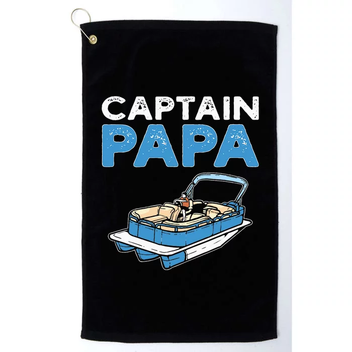 Captain Papa. Pontoon Boat Captain Platinum Collection Golf Towel