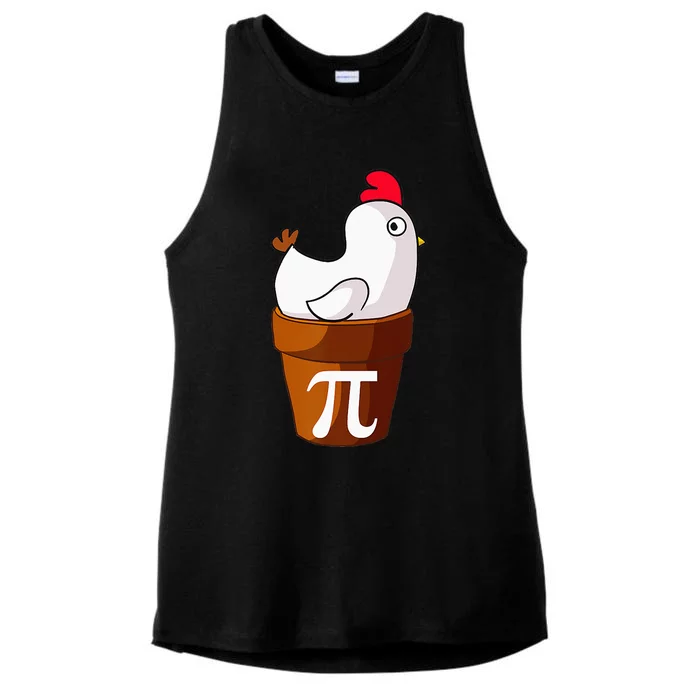 Chicken Pot Pie Funny Math Pun Chicken Pot Pi Ladies Tri-Blend Wicking Tank