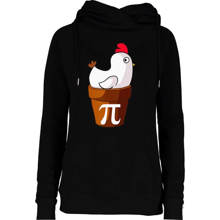 Chicken Pot Pie Funny Math Pun Chicken Pot Pi Womens Funnel Neck Pullover Hood