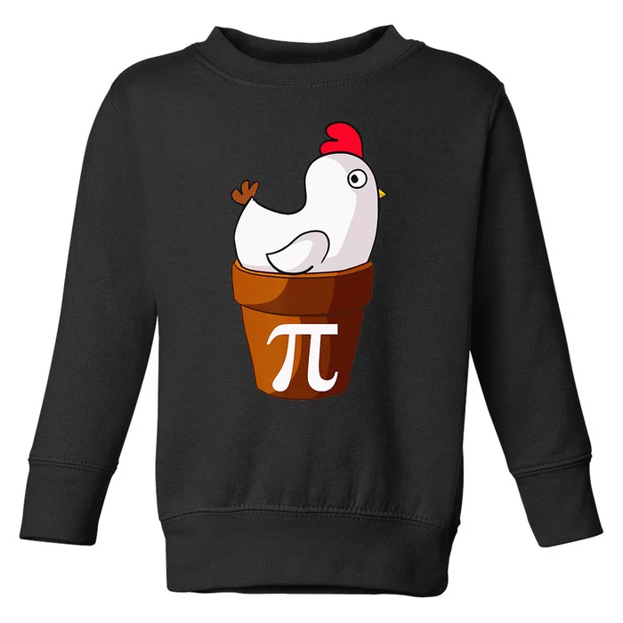 Chicken Pot Pie Funny Math Pun Chicken Pot Pi Toddler Sweatshirt