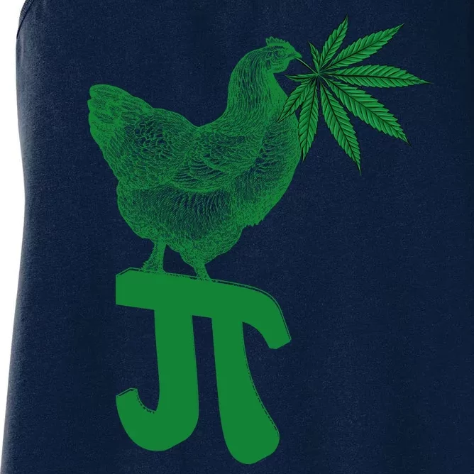 Chicken Pot Pie Pi Day Weed Pun Math Numbers March 3.14 Women's Racerback Tank