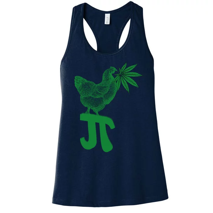 Chicken Pot Pie Pi Day Weed Pun Math Numbers March 3.14 Women's Racerback Tank