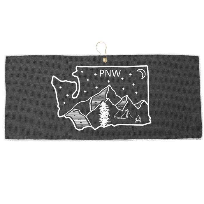 Cool Pnw Pacific Northwest Washington Large Microfiber Waffle Golf Towel