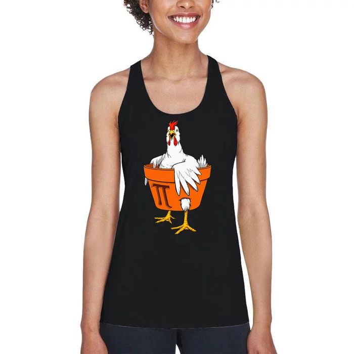 Chicken Pot PI Day Math Teacher Gift Women's Racerback Tank