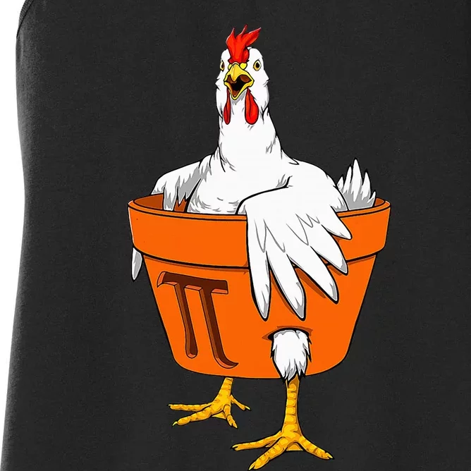 Chicken Pot PI Day Math Teacher Gift Women's Racerback Tank