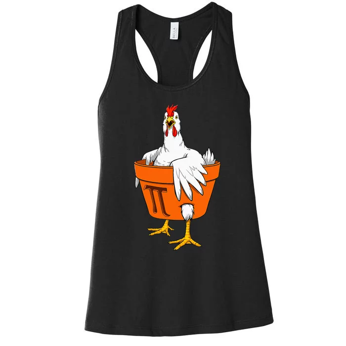 Chicken Pot PI Day Math Teacher Gift Women's Racerback Tank