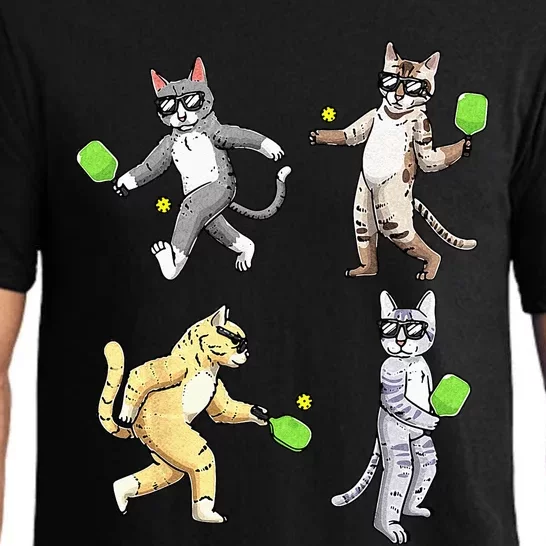 Cats Playing Pickleball Pajama Set