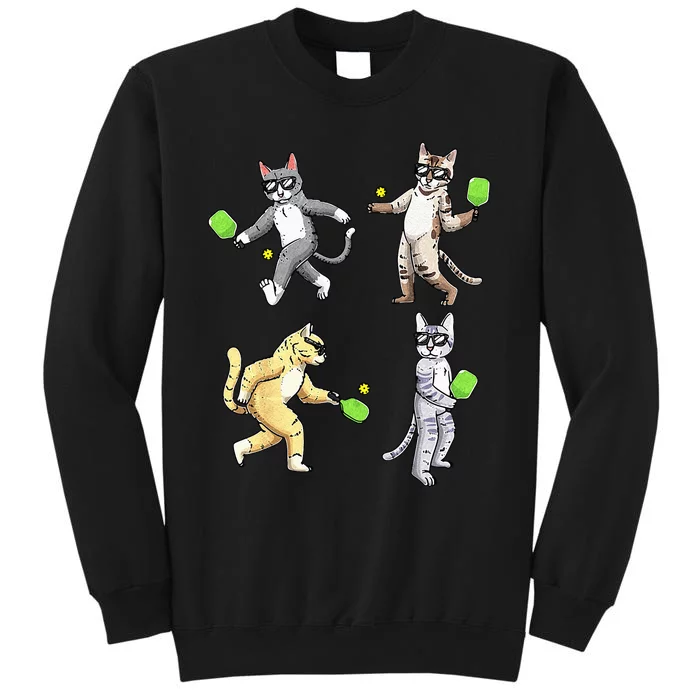 Cats Playing Pickleball Tall Sweatshirt