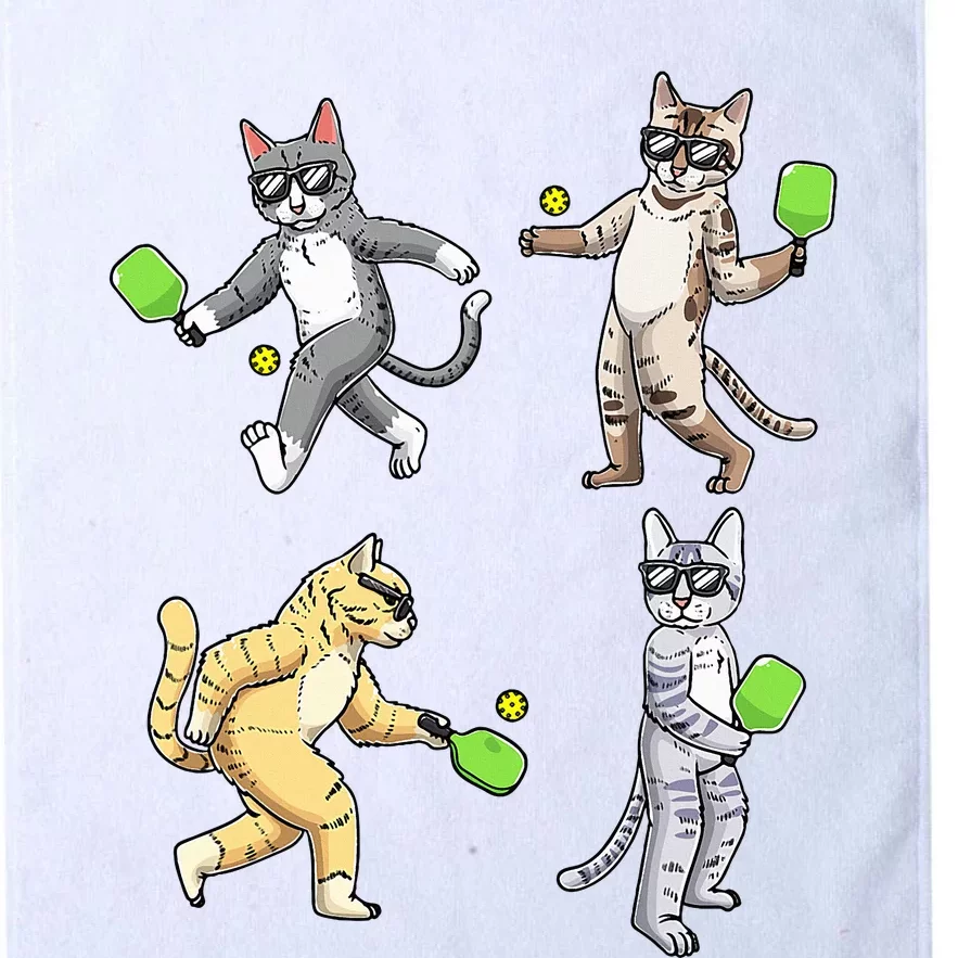 Cats Playing Pickleball Platinum Collection Golf Towel