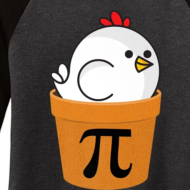 Chicken Pot Pi Shirt, Funny Math Day Gift Premium Women's Tri-Blend 3/4-Sleeve Raglan Shirt