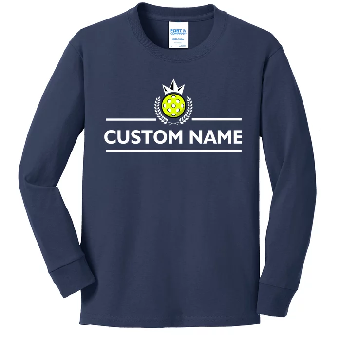 Custom Pickleball Personalize Team Name Kids Long Sleeve Shirt