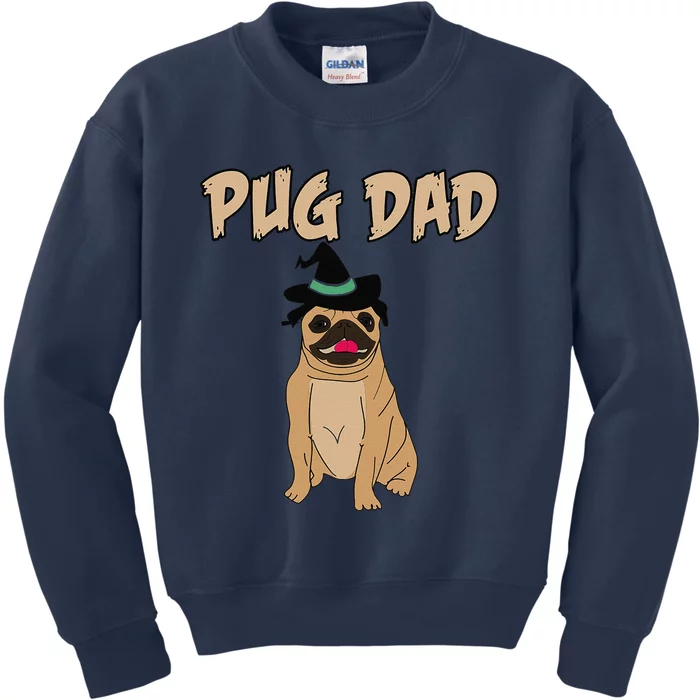 Cute Pet Pug Dog Animal Dad Father Halloween Grave Kids Sweatshirt