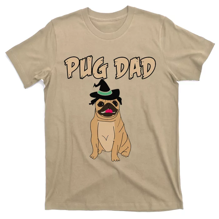 Cute Pet Pug Dog Animal Dad Father Halloween Grave T-Shirt