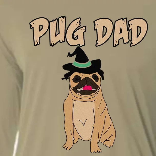 Cute Pet Pug Dog Animal Dad Father Halloween Grave Cooling Performance Long Sleeve Crew