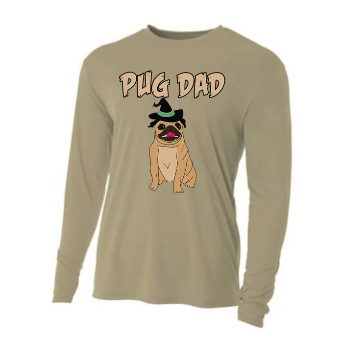 Cute Pet Pug Dog Animal Dad Father Halloween Grave Cooling Performance Long Sleeve Crew