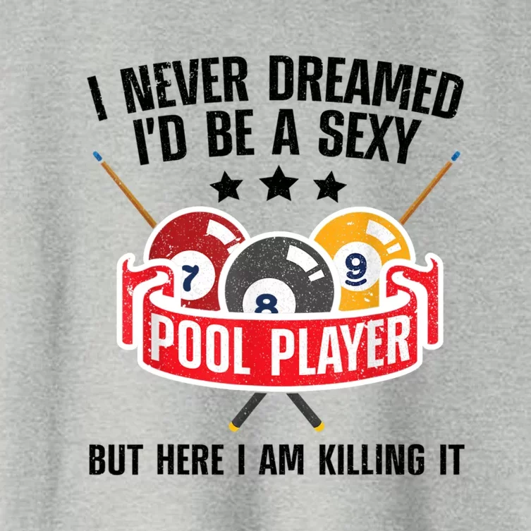 Cool Pool Player Design For Men Women Pool Billiards Player Women's Crop Top Tee