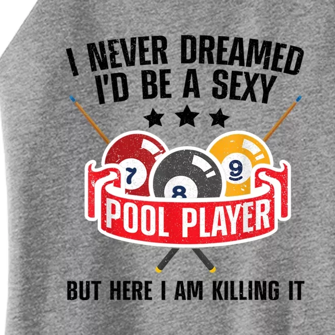 Cool Pool Player Design For Men Women Pool Billiards Player Women’s Perfect Tri Rocker Tank