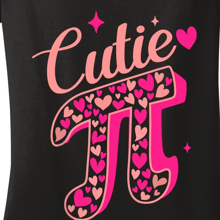 Cutie Pink Pi Day 2024 Women's V-Neck T-Shirt