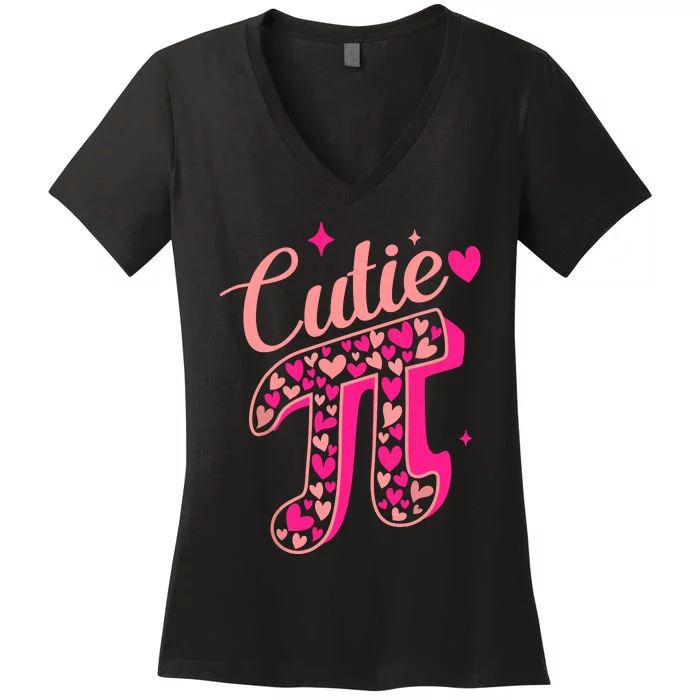 Cutie Pink Pi Day 2024 Women's V-Neck T-Shirt