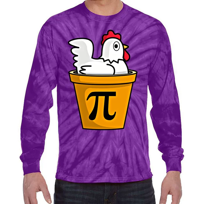 Chicken Pot Pie Math Geek March 14 Pi Day Teacher Professor Gift Tie-Dye Long Sleeve Shirt