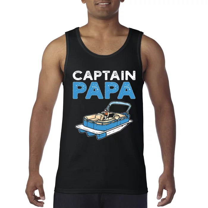 Captain Papa. Pontoon Boat Captain Tank Top