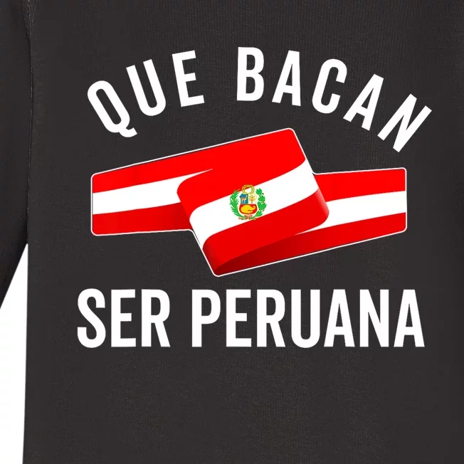 Camiseta Peruana Peruvian Flag Pride Peru Mujer Slang Women Baby Long Sleeve Bodysuit