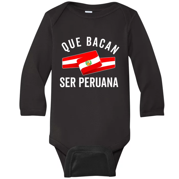 Camiseta Peruana Peruvian Flag Pride Peru Mujer Slang Women Baby Long Sleeve Bodysuit