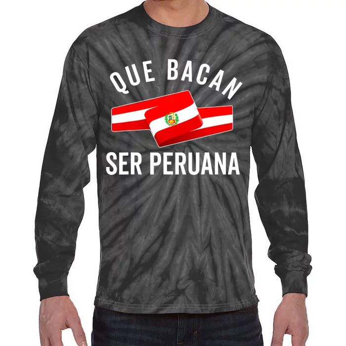 Camiseta Peruana Peruvian Flag Pride Peru Mujer Slang Women Tie-Dye Long Sleeve Shirt