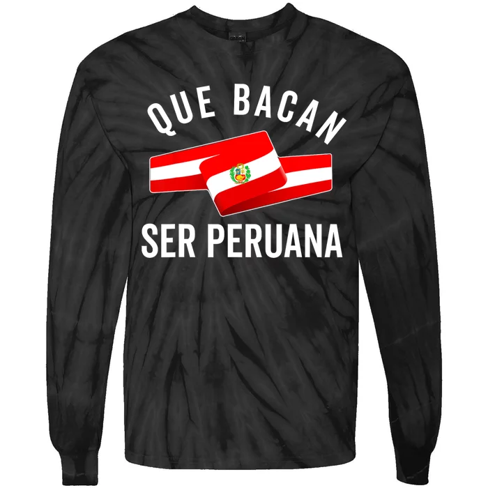 Camiseta Peruana Peruvian Flag Pride Peru Mujer Slang Women Tie-Dye Long Sleeve Shirt