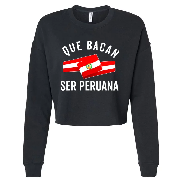 Camiseta Peruana Peruvian Flag Pride Peru Mujer Slang Women Cropped Pullover Crew