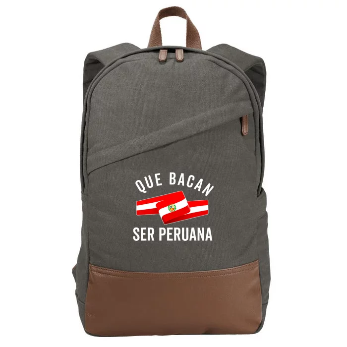 Camiseta Peruana Peruvian Flag Pride Peru Mujer Slang Women Cotton Canvas Backpack