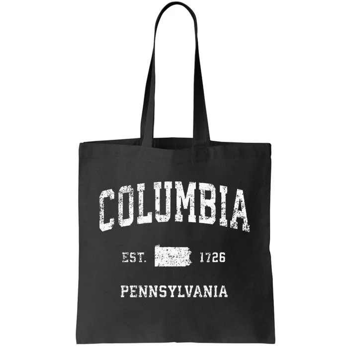 Columbia Pennsylvania PA Vintage Athletic Sports Design Tote Bag