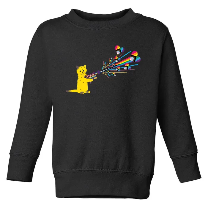 Cat Pew Pew Pride Toddler Sweatshirt