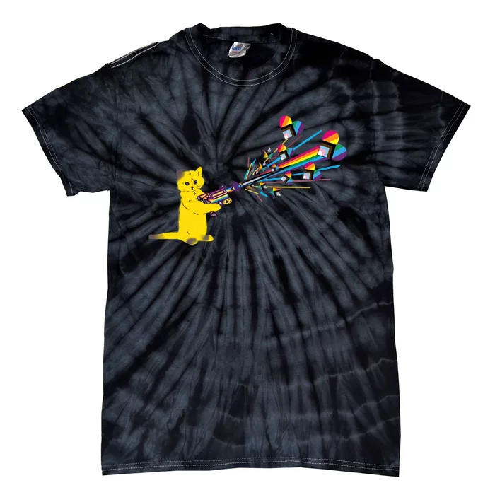 Cat Pew Pew Pride Tie-Dye T-Shirt