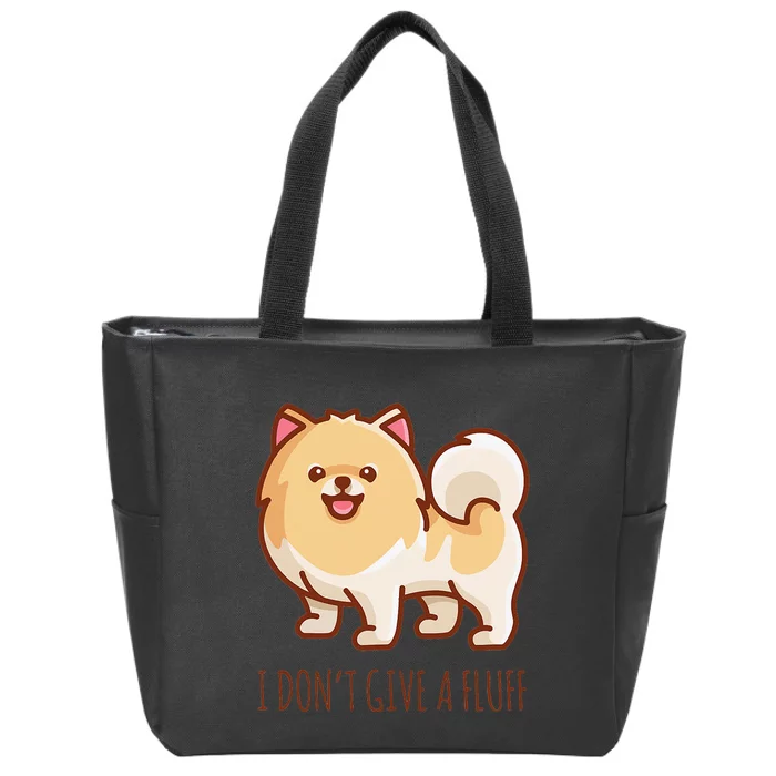 Cute Pomeranian Pom I don't give a fluff funny Zip Tote Bag